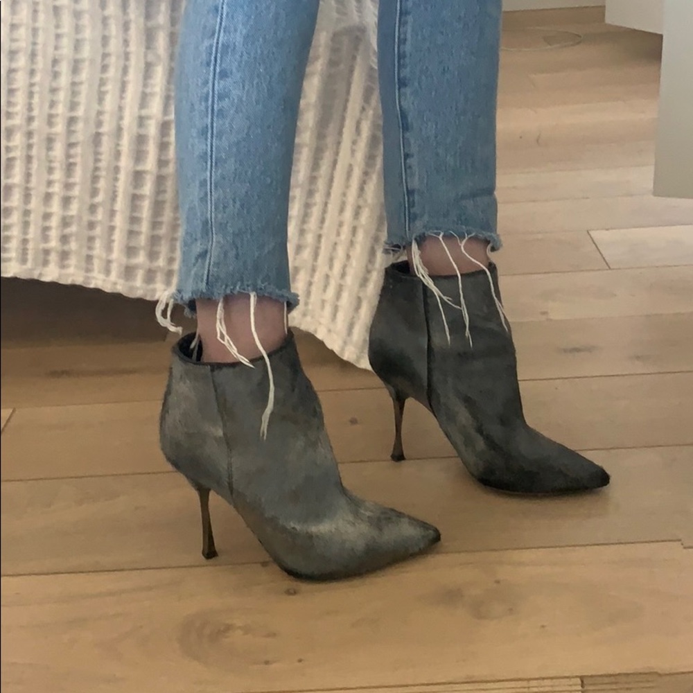 Valentino Hair Grey Booties